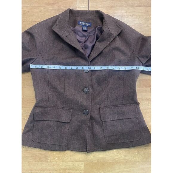 Brooks Brothers Italy Brown Blazer Jacket 8 Cashmere Wool - Picture 3 of 6